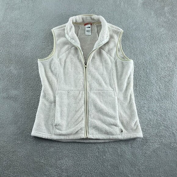 The North Face Womens Fleece Zip-Up Vest L/G Ivory White Soft 5773 - Picture 1 of 9